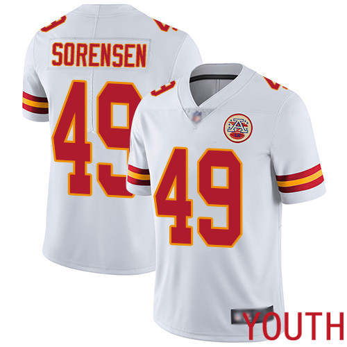 Youth Kansas City Chiefs #49 Sorensen Daniel White Vapor Untouchable Limited Player Nike NFL Jersey